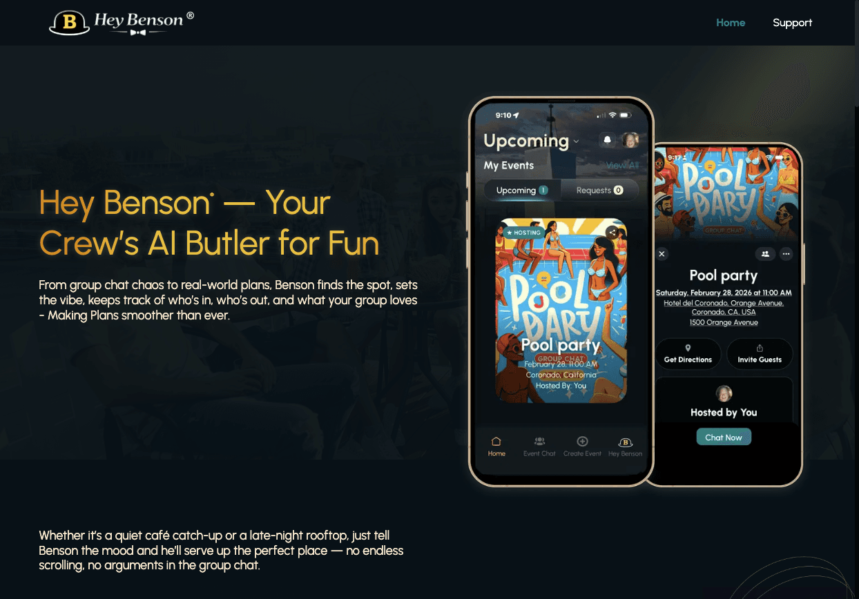 HeyBenson website screenshot