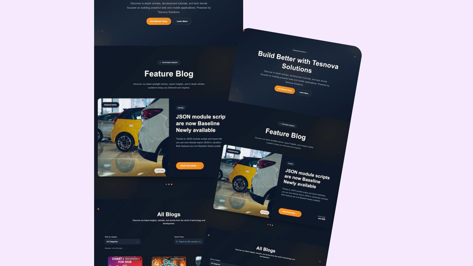 Tesnova Blog screen 2